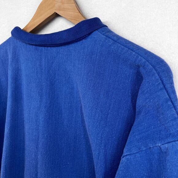 SCOTT LOWELL Sweatshirt Womens XL Dragon Hand Painted Collared 3/4 Sleeve Blue - Picture 11 of 14